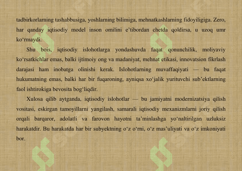 Iqtisodiyotni isloh qilish sharoitida xo'jalik yurituvchi sub'ektlar moliyaviy resurslari va kapitali. 6
