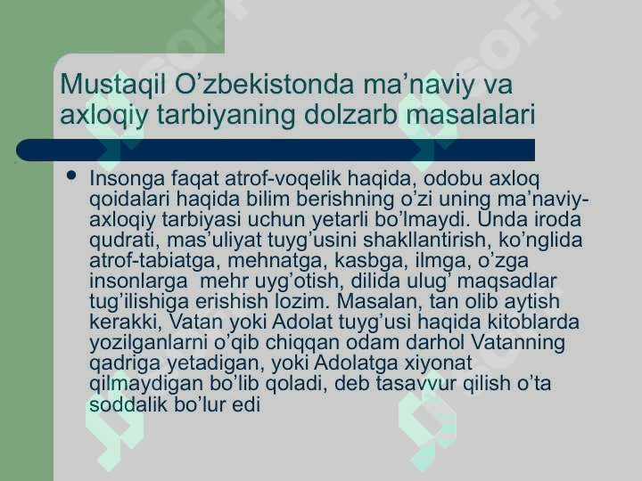 Shaxs ma`naviyatini shakllantirishda ota ona va oila mas’uliyati 6