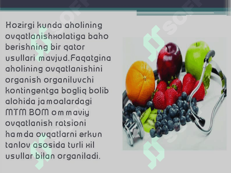 AHOLI ORASIDA OVQATLANISHNI O‘RGANISH VA UNGA BAHO BERISH 2