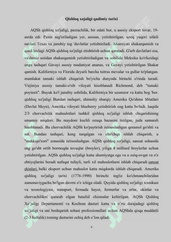 AMERIKA QISHLOQ XOʻJALIGI. Qishloq xojaligi qadimiy tarixi 3