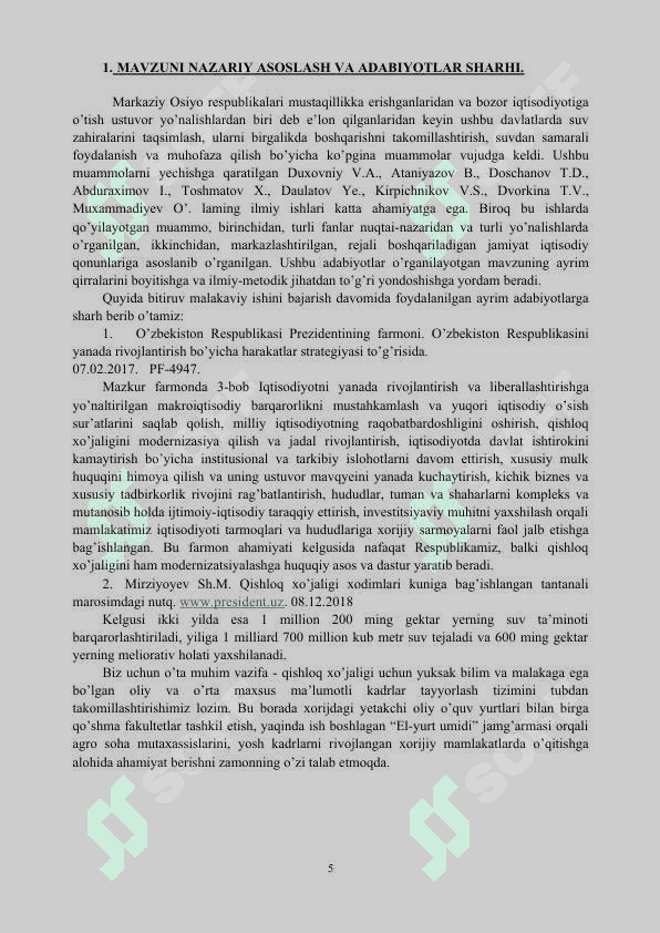 Suv resurslari va ulardan foydalanish 5