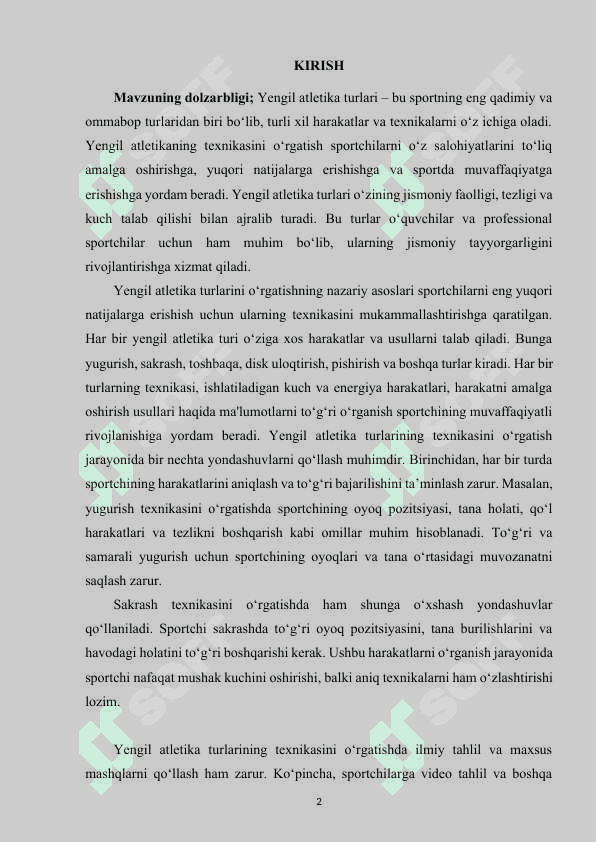 YENGIL ATLETIKA TURLARINING TEXNIKASINI O‘RGATISH NAZARIY ASOSLARI 2