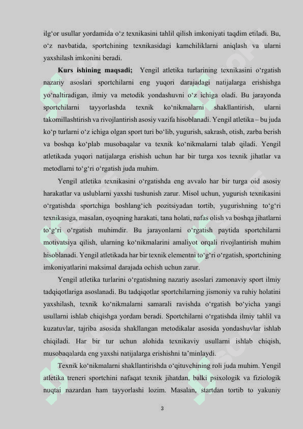 YENGIL ATLETIKA TURLARINING TEXNIKASINI O‘RGATISH NAZARIY ASOSLARI 3