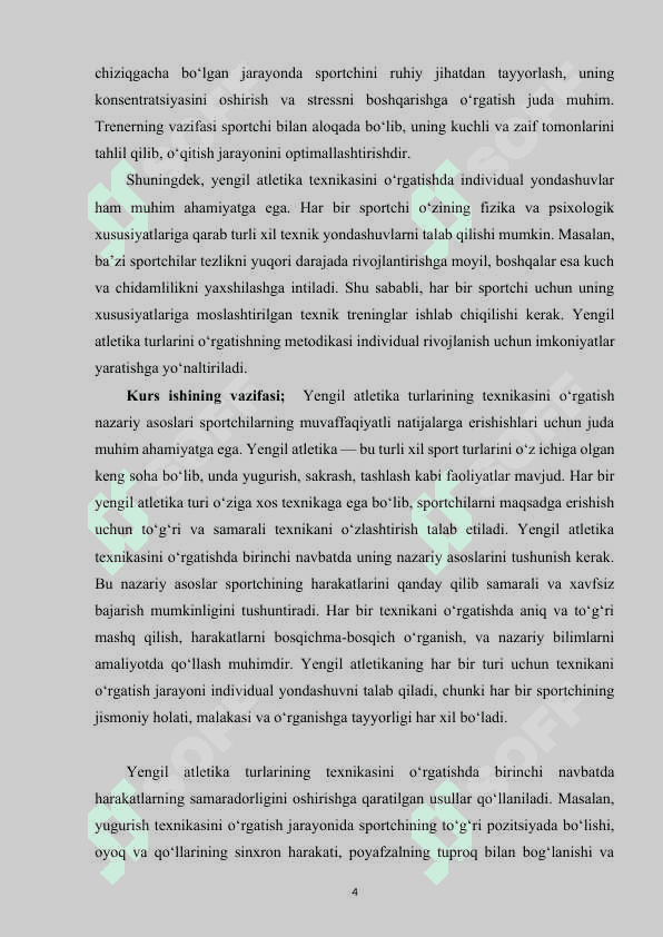 YENGIL ATLETIKA TURLARINING TEXNIKASINI O‘RGATISH NAZARIY ASOSLARI 4