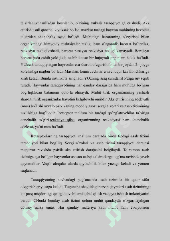 Psixikaning filogenetik taraqqiyoti Referat 4