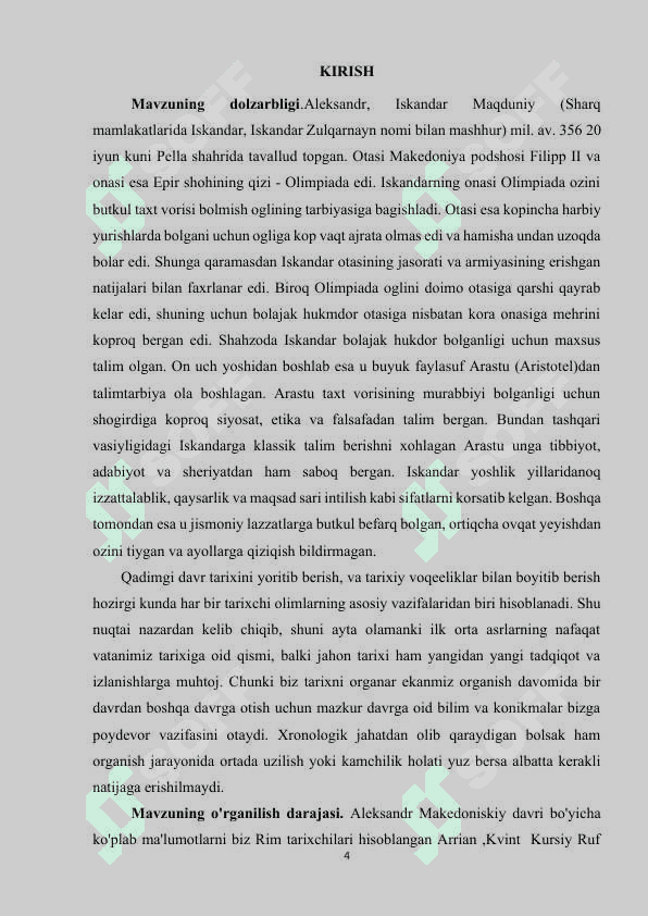 Qoʻqon xonligining tashkil topishi va Aliquli amirlashkarning Qoʻqon xonligi siyosiy hayotidagi oʻrni kurs ishi 4