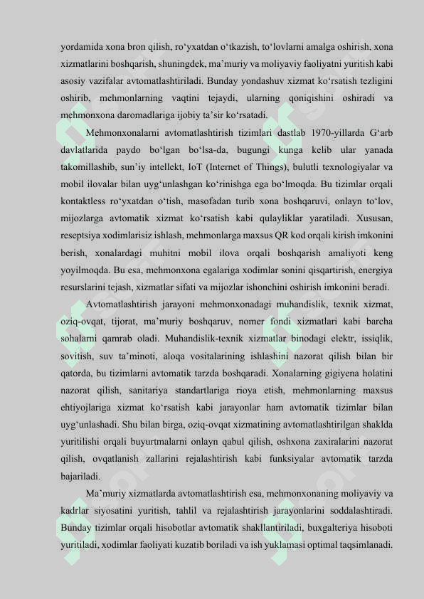 MEHMONXONALARDA AVTOMATIK BOSHQARISH TIZIMLARI 2
