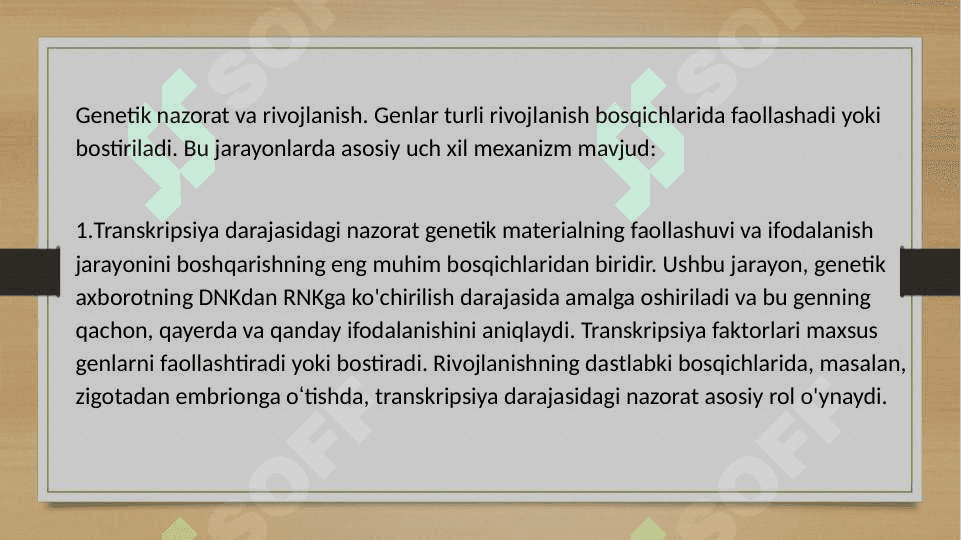 Genetik rivojlanish 2