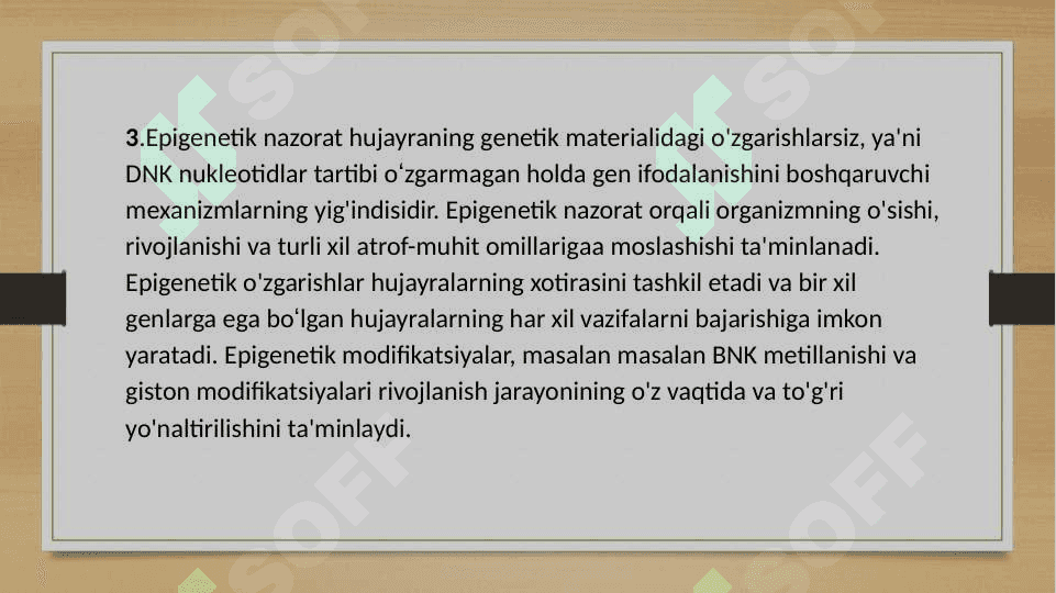 Genetik rivojlanish 4