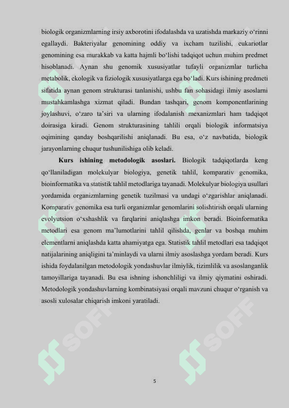 BAKTERIYA VA BIR HUJAYRALI EUKARIOTLAR GENOMLARI TUZILISHINING BIR-BIRIDAN FARQ QILUVCHI ASOSIY XUSUSIYATLARI 5