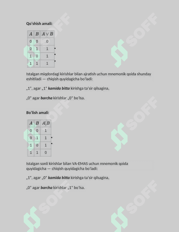 Asos bazis mantiqiy elementlar 4