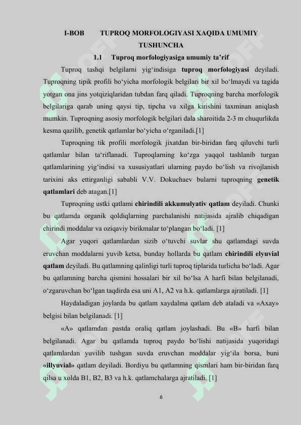 Tuproq profilining tuzilishi vа morfologik belgilari 6