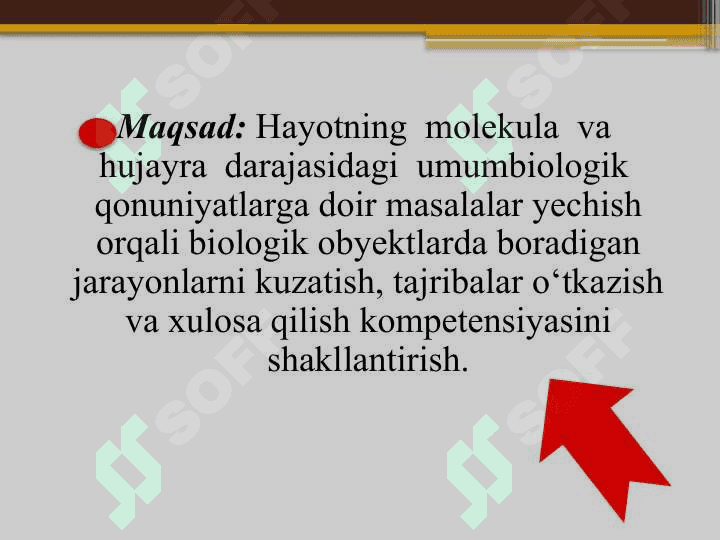 Umumbiologik qonuniyatlarga doir masala va mashqlar yechish 3