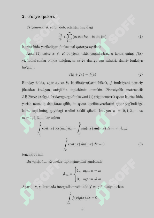 FURYE INTEGRALLARI kurs ishi 4