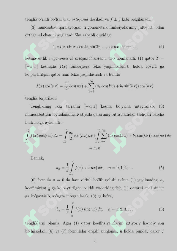 FURYE INTEGRALLARI kurs ishi 5