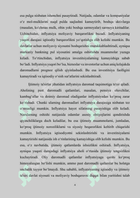 Inflyatsiyani mohiyati kelib chiqish sabablari. 4