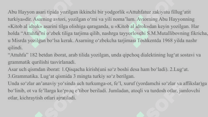 O‘rta asrlarda arab va O‘rta Osiyo tilshunosligi  Reja: 7