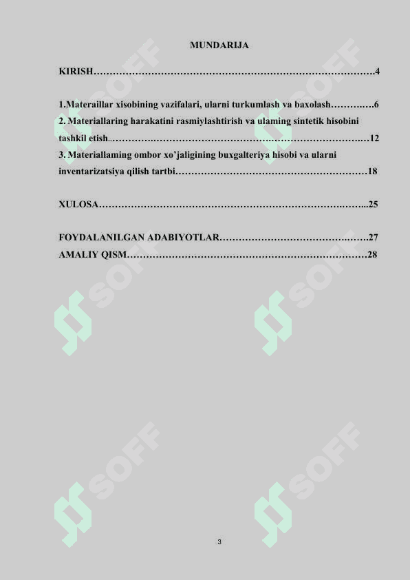 MATERIALLAR SARFLANISHINI BUXGALTERIYA XISOBGA OLISH 2
