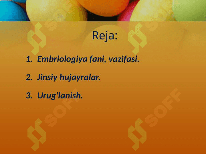 Embrional rivojlanishning umumiy qonuniyatlari 2