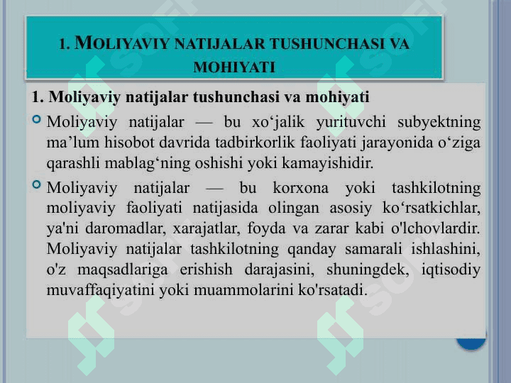 Moliyaviy natijalar hisobi 2