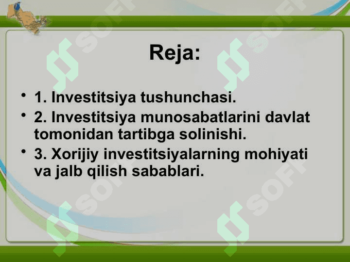 Investitsiya va uning funksiyalari 2