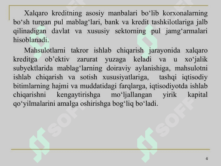 Xalqaro kredit va investitsiya munosabatlarining rivojlanishi 4