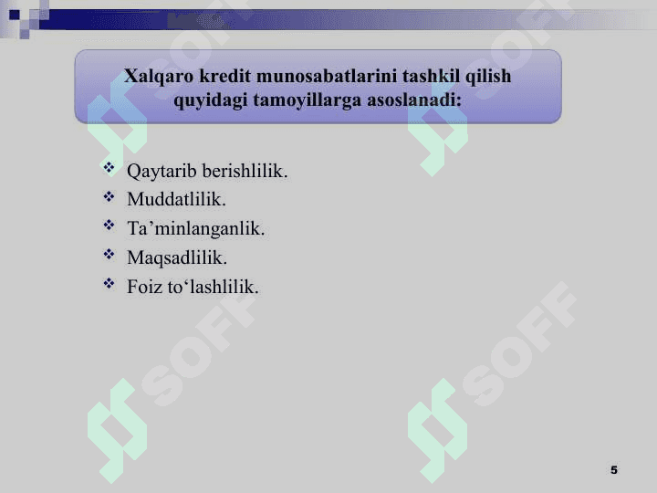 Xalqaro kredit va investitsiya munosabatlarining rivojlanishi 5