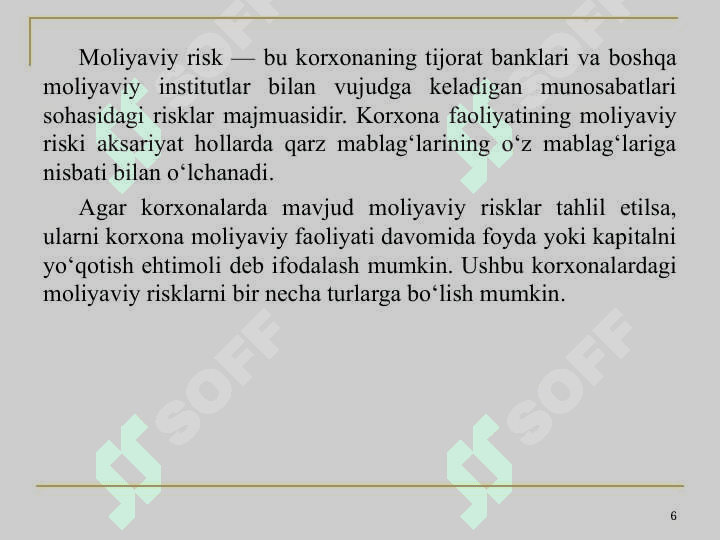 Xalqaro moliyaviy risklar va xalqaro reyting agentliklari 6