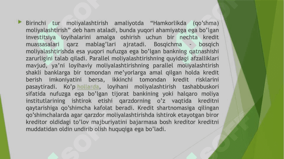 Investitsiyalarni loyihaviy moliyalashtirish 4
