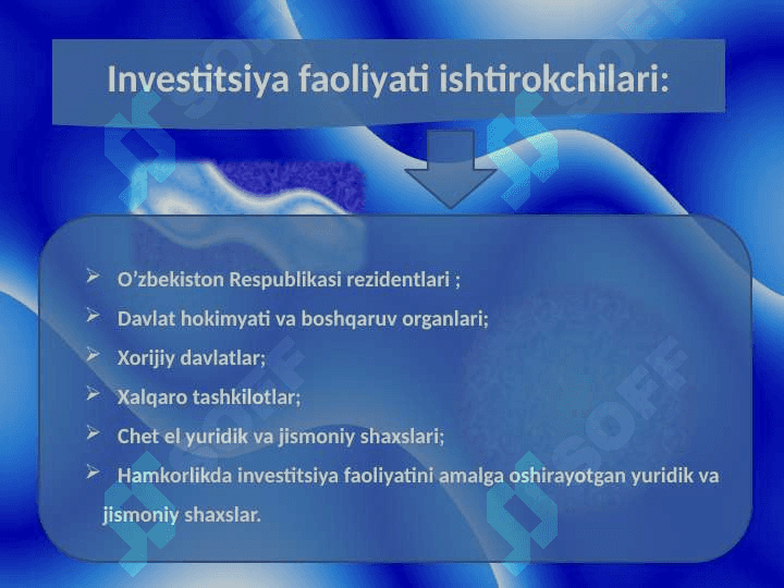 Investitsiya jarayoni moliyalashtirish manbalari 4