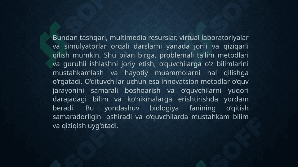 Biologiyadan mashgulotlarni rivojlantiruvchi talim texnologiyasi asosida loyihalashtirish 4
