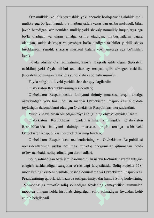 YURIDIK SHAXSLARDAN UNDIRILADIGAN SOLIQLAR VA YIG'IMLAR TARKIBI 3