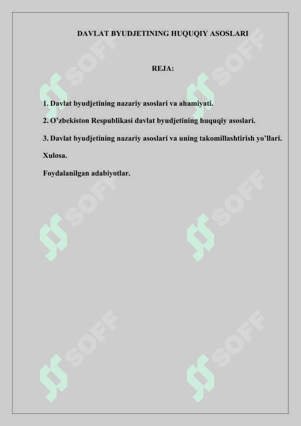 DAVLAT BYUDJETINING HUQUQIY ASOSLARI 2
