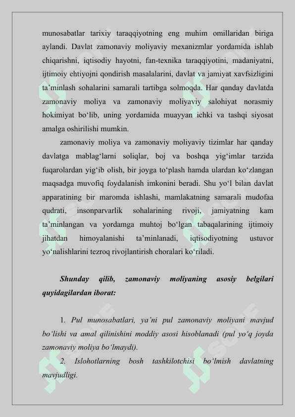 ZAMONAVIY MOLIYANING MOHIYATI VA FUNKSIYALARI 8