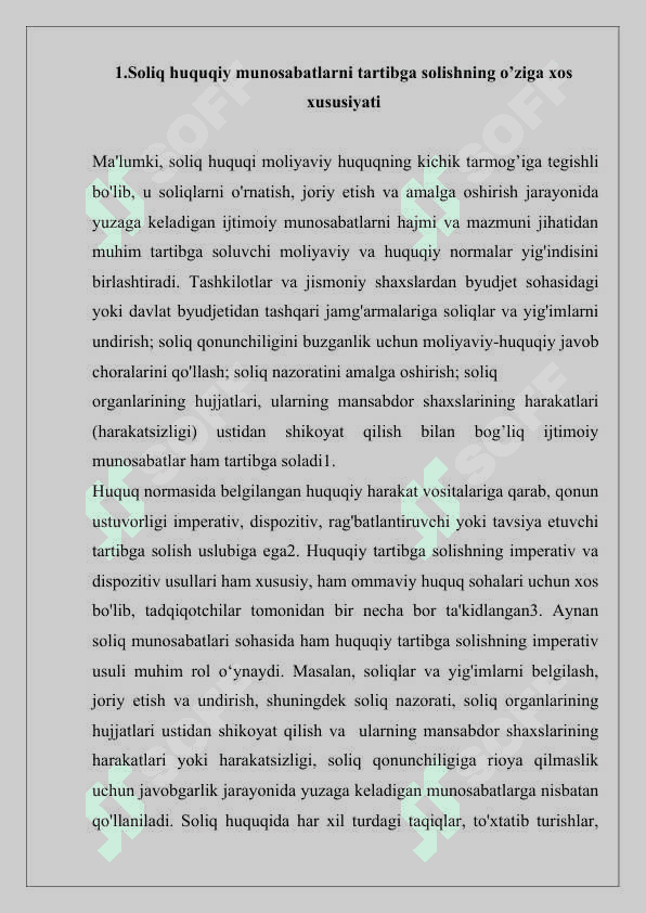 SOLIQ MUNOSABATLARNING SUBYEKTLARI ULARNING HUQUQLARI VA MAJBURIYATLAR 3