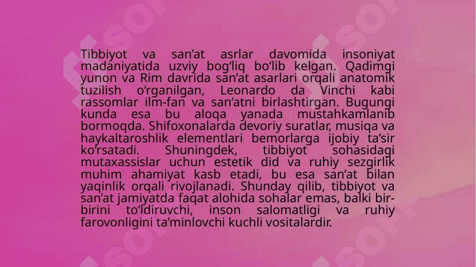 Medisina va sanat. 4