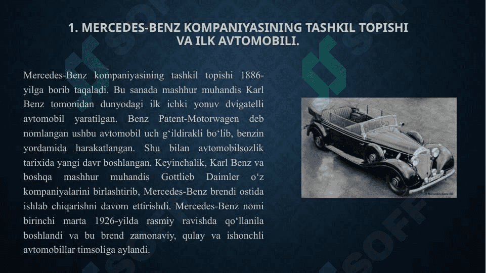 Mavzu: Mercedes benz yaratilish tarixi va istiqbollari. 3