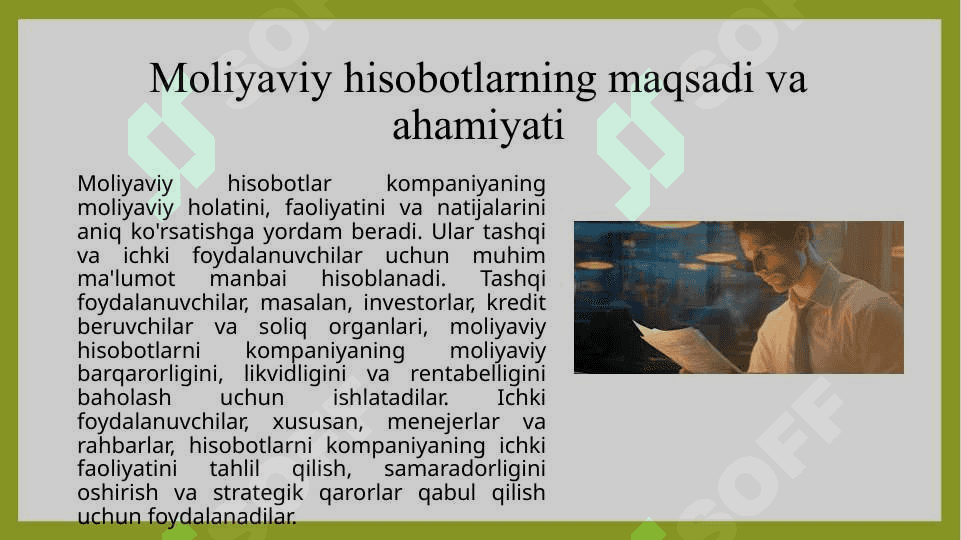 Mavzu:  Moliyaviy hisobotning konseptual asoslari. 3