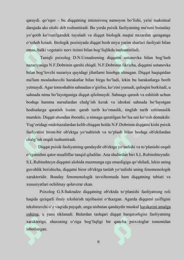 Diqqat potologiyasi 6