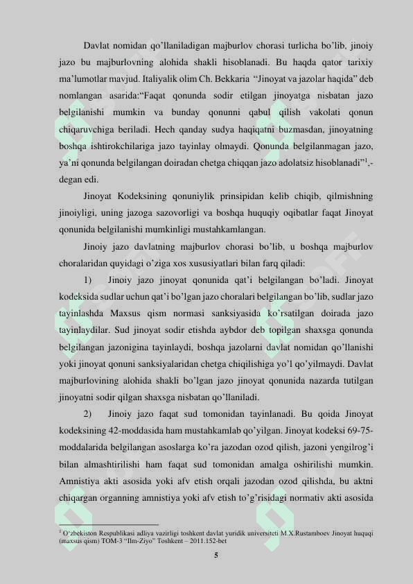 Jazo tayinlashning umumiy asoslari (Kurs ishi) 5