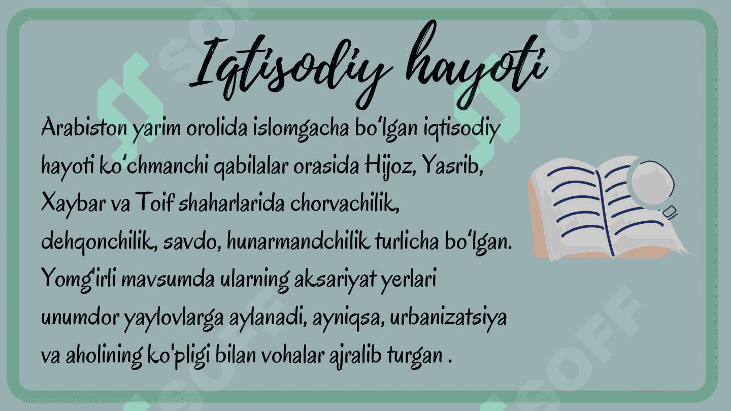 Islom davridan oldingi paytda Arabiston yarimorolidagi vaziyat 3