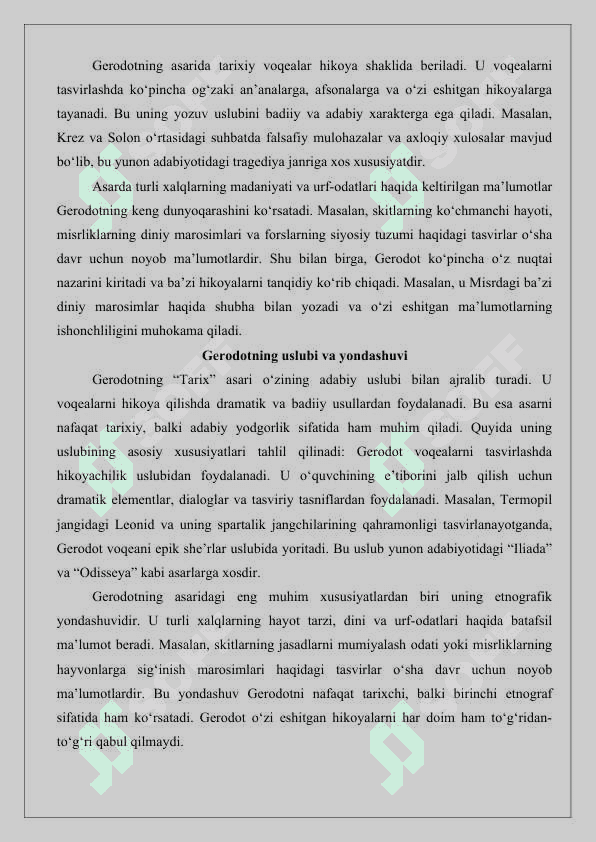 Gerodot va uning “Tarix” asarini o‘rganish 25 4