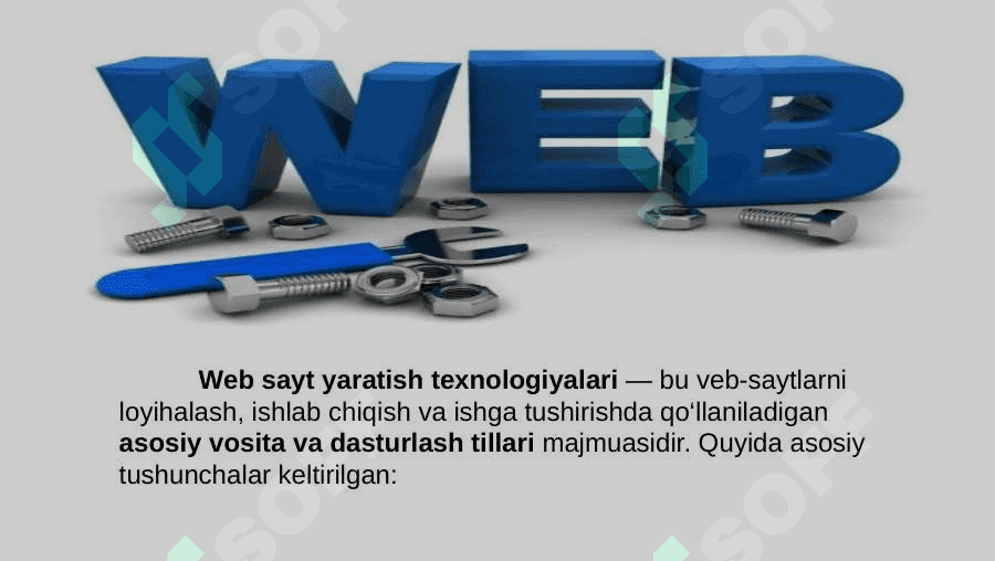 Web texnologiya turlari  (Web1, Web2). Web sayt yaratish  texnologiyasi 7