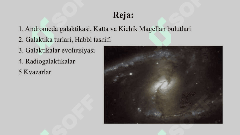 Tashqi Galaktikalar, Galaktikalarning Sinflari va Spektrlari 2