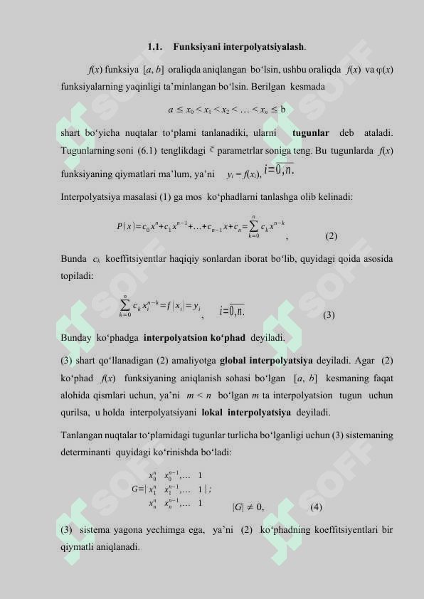 Bessel interpolyatsion fomulasi. KURS ISHI 4