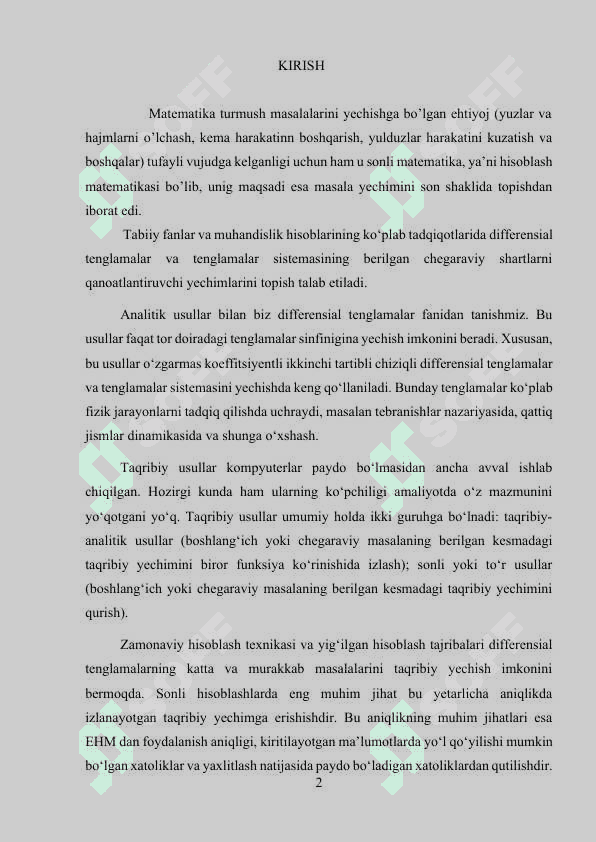 BIRINCHI TARTIBLI GIPERBOLIK TENGLAMALAR SISTEMASINI TAQRIBIY YECHISHDA XARAKTERISTIKALAR METODI. KURS ISHI 2