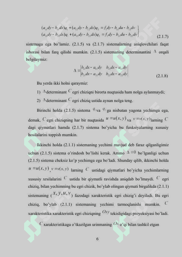 BIRINCHI TARTIBLI GIPERBOLIK TENGLAMALAR SISTEMASINI TAQRIBIY YECHISHDA XARAKTERISTIKALAR METODI. KURS ISHI 6