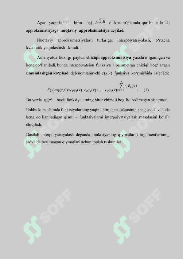 EVERETT INTERPOLYATSION FORMULASI KURS ISHI 3