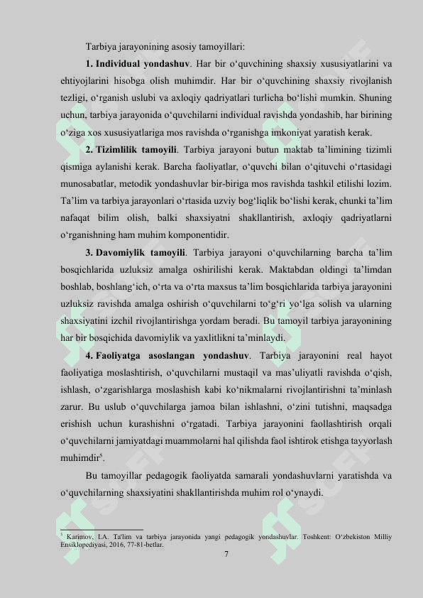 Boshlangʻich sinflarda tarbiya jarayoni mohiyati va mazmuni 7