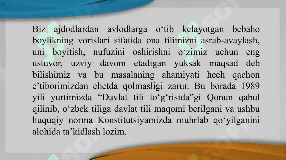 Ona tili o’qitishda  huquqiy-me’yoriy hujjatlar 3